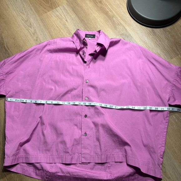 Eskandar purple cotton oversized button up shirt size 0 S M lilac pink lagenlook - Picture 7 of 8